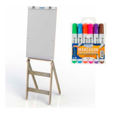 Flip Chart Mdf Com Quadro Branco 90x54cm Jogo 6 Canetas