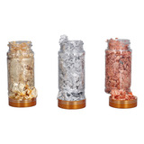 Flocos De Resina De Folha De Ouro  3 Garrafas  Cores Vivas