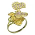Flor, Borboleta,pavé Ametista E Ouro Gp- Anel  De Prata 925