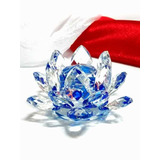Flor De Lotus Cristal 8 Cm Azul