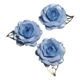 Flor De Papel Azul Céu Para Topo De Bolo Pct 03 Unid 5cm