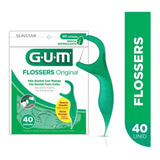 Flosser Fio Dental Com Haste Gum C40 Unidades Menta Original