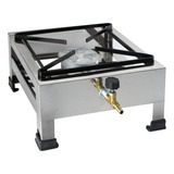 Fogao 1 Fogareiro Boca Inox Industrial Alta Pressão Completo A Gás botijão 