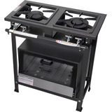 Fogão 2 Bocas Bp 30x30 1qs 1qd C forno Tampa De Vidro 48 Lts