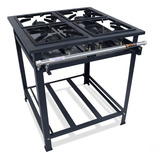 Fogão 4 Bocas Simples 30x30 Alta Pressão Metalfour Perfil 5 Cor Cinza grafite A Gás
