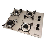 Fogão Cooktop 4 Bocas Inox Escovado 110v 220v Bivolt 