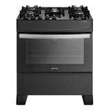 Fogão De Pé Atlas Atenas Glass 5 Queimadores A Gás Com Mesa De Vidro Preto 110v 220v