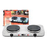 Fogão Elétrico Portátil De Mesa Cooktop 2 Bocas 2000w Aço Inoxidável 220v Fe2000 Oz