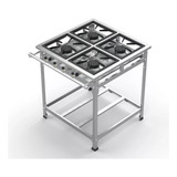 Fogão Industrial 4 Bocas 30x30 P5 Alta Pressão Em Aço Inox