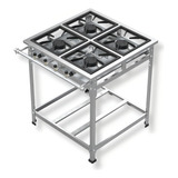 Fogão Industrial 4 Bocas Ap P5 Estampado 30 X 30 Total Inox Cor Cinza Claro