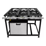 Fogão Industrial 6 B Alta Pressão 30x30 C  Forno Cristal Aço