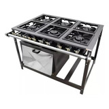 Fogão Industrial 6 Bocas 30x30 P5 Baixa Pressão Inox C forno