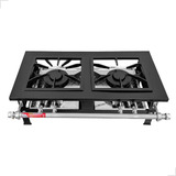 Fogão Industrial De Mesa 2 Bocas Baixa Pressão Queimador Duplo Cozinha Gourmet Cor Preto