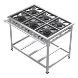Fogão Industrial Inox 6 Duas Bocas Baixa Pressão Reforçado
