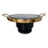 Fondue De Pedra Sabão 37 Cm  Com Alça De Metal Nobre Dourado