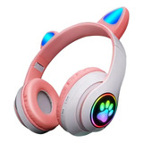 Fone Bluetooth Gamer Lehmox Orelhas De Gatinho Rosa