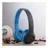 Fone Bluetooth P47 Dobravel Micro Sd Card P2 Mp3 Aux Fm Cor Azul