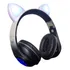 Fone D  Ouvido Bluetooth Gato Led Headphone Infantil Criança