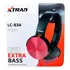 Fone De Ouvido Estéreo Haste Regulável Xtrad Lc 834 Vermelho