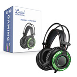 Fone De Ouvido Lumi Headset Over ear Gamer Com Fio Led Rainbow Pc Xbox Playstation