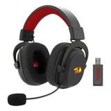 Fone De Ouvido Over-ear Gamer Sem Fio Redragon Redragon Zeus X Wireless H510-wl Preto Com Luz Rgb Led