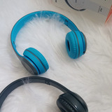 Fone De Ouvido P47 Bluetooth 5.0 Confortável Fm Rádio Cor Azul
