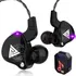 Fone De Ouvido Qkz Ak6 Profissional Retorno De Palco C/case Cor Preto