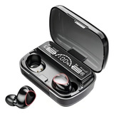 Fone De Ouvido Sem Fio M10 Tws Bluetooth 5 1 Com Microfone Cor Preto Resistente E Água