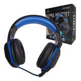 Fone Gamer Headset Azul Rajado Pc Ps4 Xbox One P2 Microfone