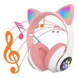 Fone Orelha De Gatinho Led Bluetooth Hedphone Infantil Cat