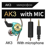 Fones De Ouvido Com Fio Qkz Ak3 File Estéreo Intra-auricular Cor Verde