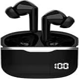 Fones De Ouvido Sem Fio  Fones De Ouvido Bluetooth 5 4  Estéreo  Fones De Ouvido Com Microfone Com Cancelamento De Ruído  Tela LED  Prova D água IPX6  Tempo De Reprodução De 36 Horas  Preto 