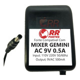 Fonte Ac 9v 0.5 Para Preamp Stereo Dj Mixer Gemini Mx-01, 02