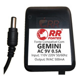 Fonte Ac 9v 0.5a Pra Preamp Stereo Dj Mixer Gemini Mx-01, 02