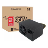 Fonte Atx Bluecase 350w Real Reais Bivolt Chaveada 110/220v Silenciosa Barata Cooler 8cm Preta