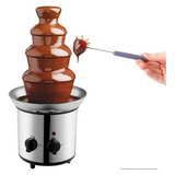 Fonte Cascata De Chocolate Grande 4 Torres Fondue Elétrica Cor Inox 110v