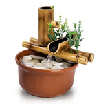 Fonte De Mesa Agua Cascata Feng Shui Bambu Decorativa 16cm