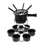 Forma  807960  Kit Para Fondue 16 Peças Giratório Aparelho Para Fondue  Cor Preto  Aço