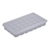 Forma De Gelo Papinha Com Tampa 28 Cubos Livre De Bpa 30cm Cor Branco