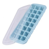 Forma De Gelo Silicone Com Tampa 24 Cubos Flexível Marca Flatshop Azul