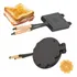 Forma Waffle Waffer Ferro Fundido Cabo Madeira Tostex