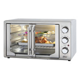 Forno E Fritadeira Sem Óleo Oster 42l French Door 2 Em 1 Cor Prateado 220v