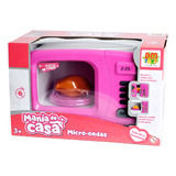 Forno Microondas Infantil Com Som E Luz   Giratório Dm Toys Cor Forno Microondas Infantil De Brinquedo Dmtoys