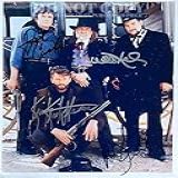 Fotografia The Highwaymen 20 X 25 Cm - Retrato De Banda Magnífico De 1986 - Willie Nelson - Johnny Cash - Kris Kristofferson - Waylon Jennings - Filme Stagecoach Western - Outlaw Country Kings -