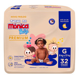 Fralda Turma Da Mônica Baby Premium Econômica G   32 Unid Gênero Sem Gênero Tamanho Grande  g 