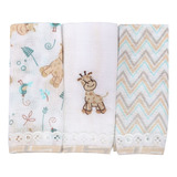 Fraldinha De Boca Babete Infantil Kit C 3 100 Algodão Bebe