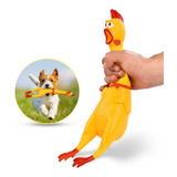 Frango Galo De Borracha Brinquedo Pet Mordedor Sonoro 38cm