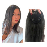 Franjão Topo Cabelo Natural Castanho Escuro 65cm Com Tic Tac
