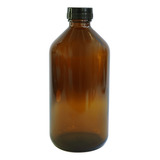 Frasco De Vidro 250ml C  Tampa E Batoque  20 Unidades  Cor Preto