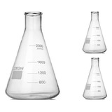 Frasco Erlenmeyer Boca Estreita 2l 2000ml Caixa Com 3 Un 